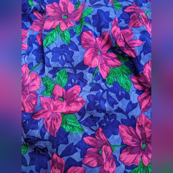 Vintage 100% silk dazzling floral pleated pencil skirt - Picture 9 of 16